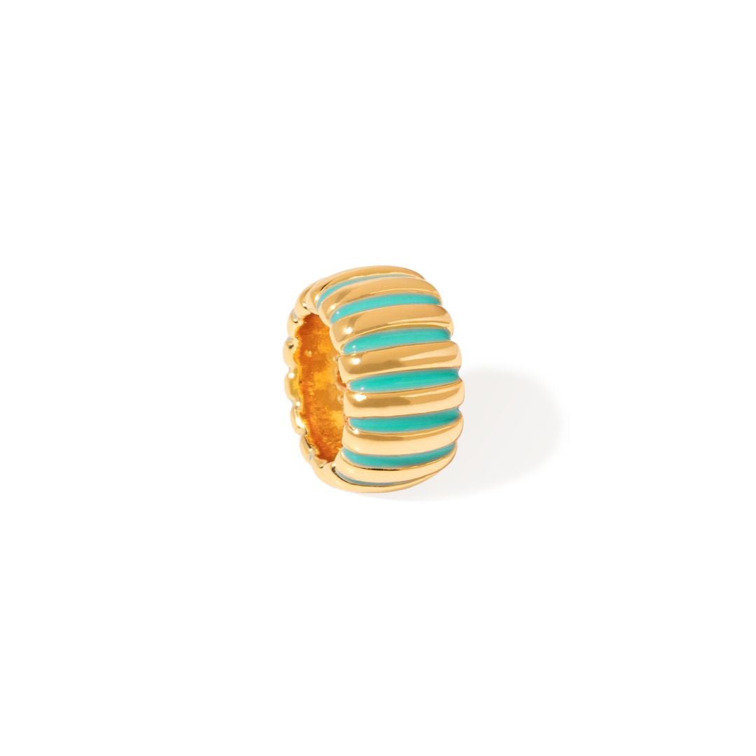 GREEN RIBBED CHARM - DIJES - Malandra Jewelry - EYHD160-Model 5 VERDE