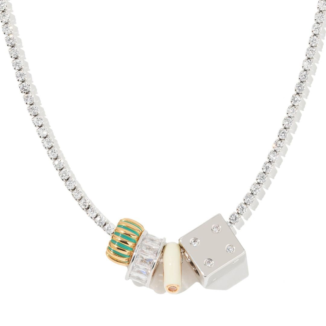 GREEN RIBBED CHARM - DIJES - Malandra Jewelry - EYHD160-Model 5 VERDE