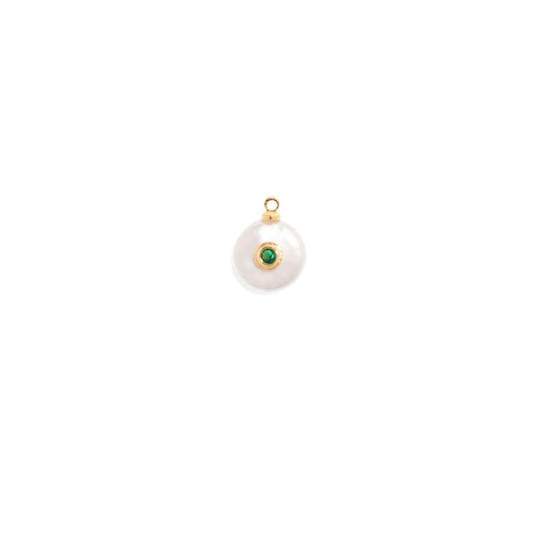GREEN SPARK PEARL CHARM - DIJES - Malandra Jewelry - ETD8.V