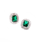 GREEN SPARKLE GLAM STUDS - ARETES - Malandra Jewelry - ZWA64 - QX01855Y