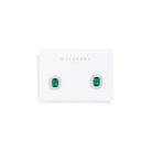 GREEN SPARKLE GLAM STUDS - ARETES - Malandra Jewelry - ZWA64 - QX01855Y