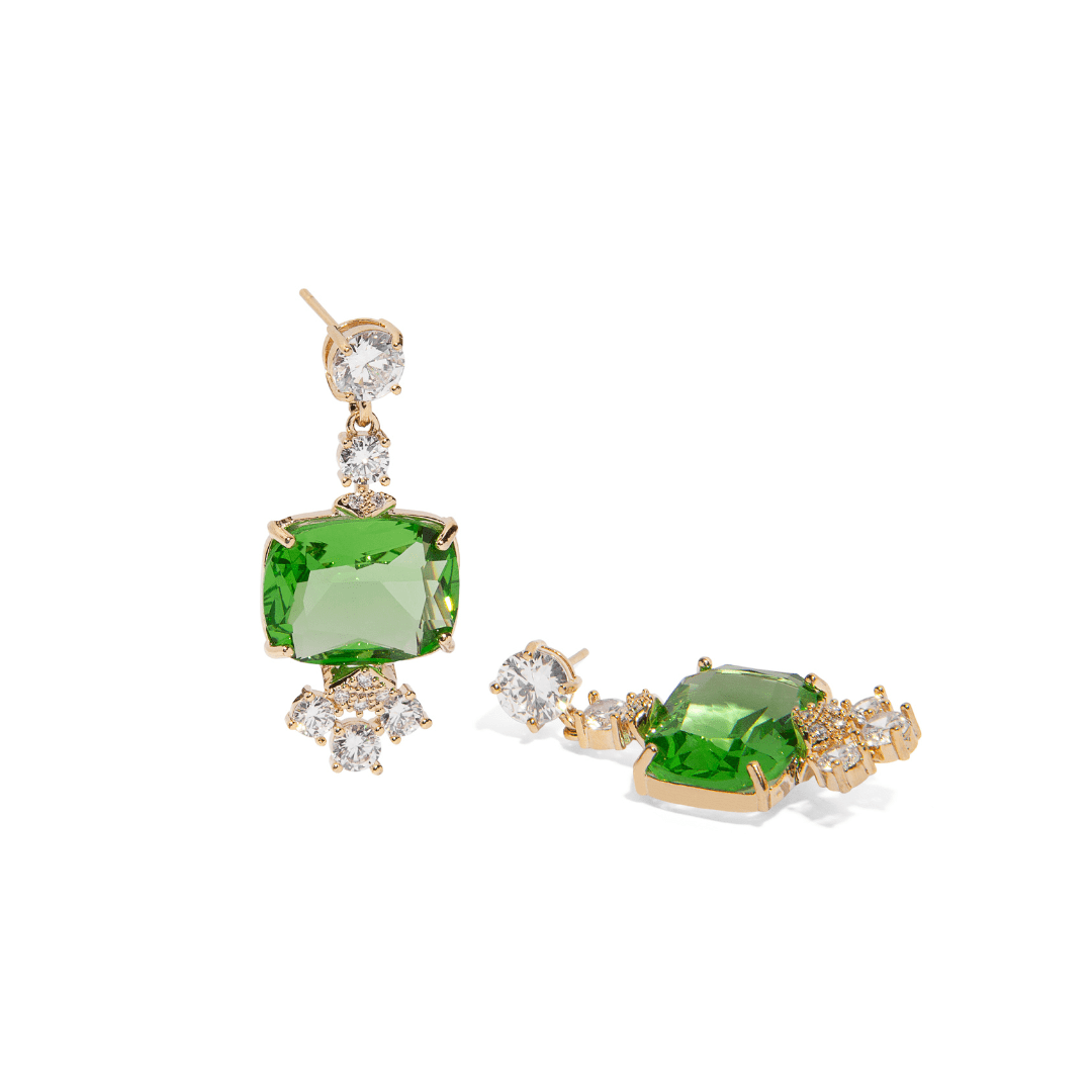 GREENLIGHT CRYSTAL EARRINGS - ARETES - Malandra Jewelry - ZSA5 - A21162Y