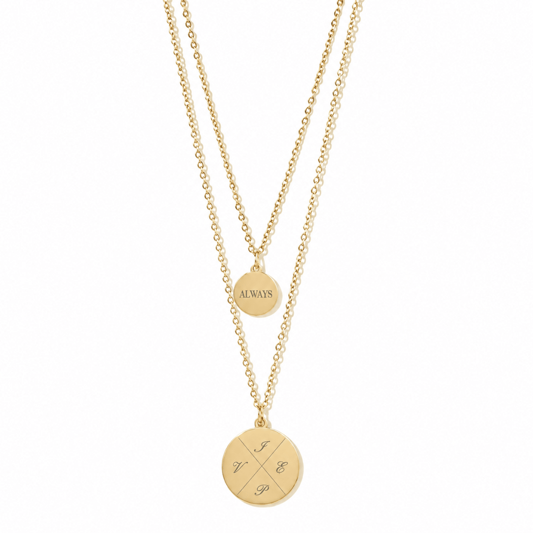 HALO DOUBLE CUSTOM NECKLACE - COLLARES GRABADOS - Malandra Jewelry - ZXC3-X001089475