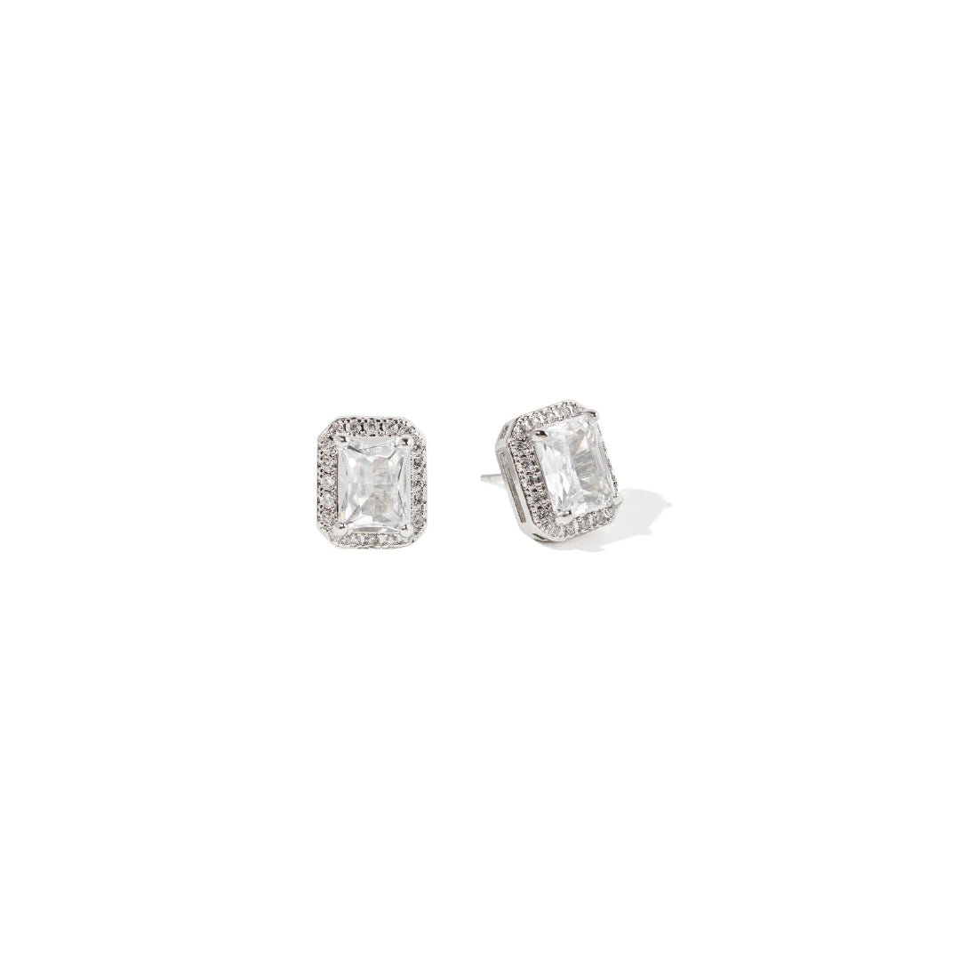 HALO GLOW RECTANGLE STUDS - ARETES - Malandra Jewelry - AA1579-T74986