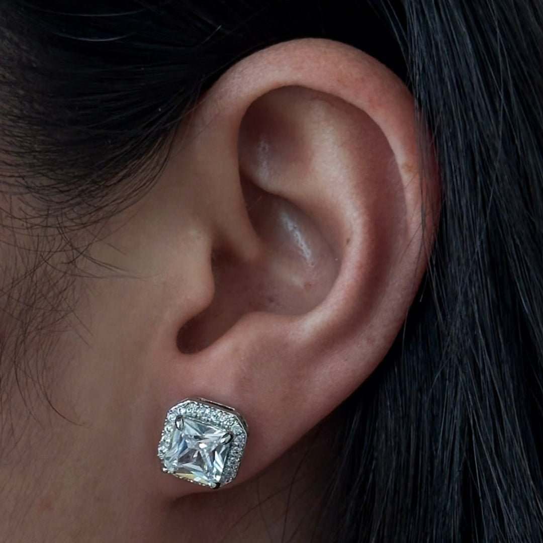 HALO GLOW SQUARE STUDS - ARETES - Malandra Jewelry - AA1587-T74988