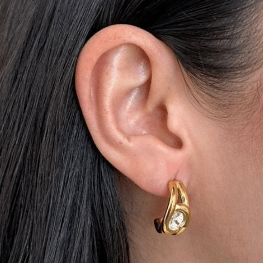 HALO HOOP EARRINGS - ARETES - Malandra Jewelry - EUWA334-JDE0103028