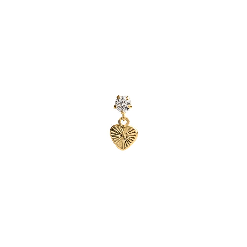 HEART DROP PIERCING - ARETES - Malandra Jewelry - KMA10 - 30155