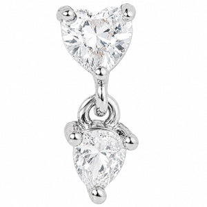 HEART DROP SILVER PIERCING - ARETES - Malandra Jewelry - ZTA22.P-EGD0140