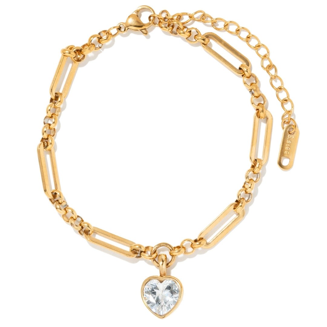 HEART LUX LINK BRACELET - PULSERAS - Malandra Jewelry - EUWP416-JDB0312201-1