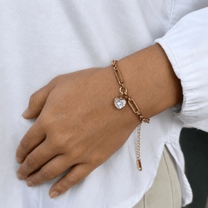 HEART LUX LINK BRACELET - PULSERAS - Malandra Jewelry - EUWP416-JDB0312201-1