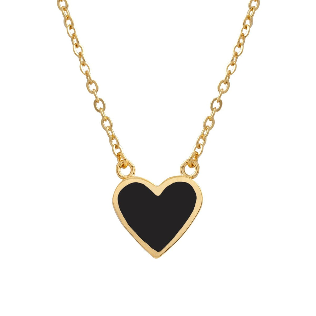 HEART NECKLACE BLACK - COLLARES - Malandra Jewelry - CAC4