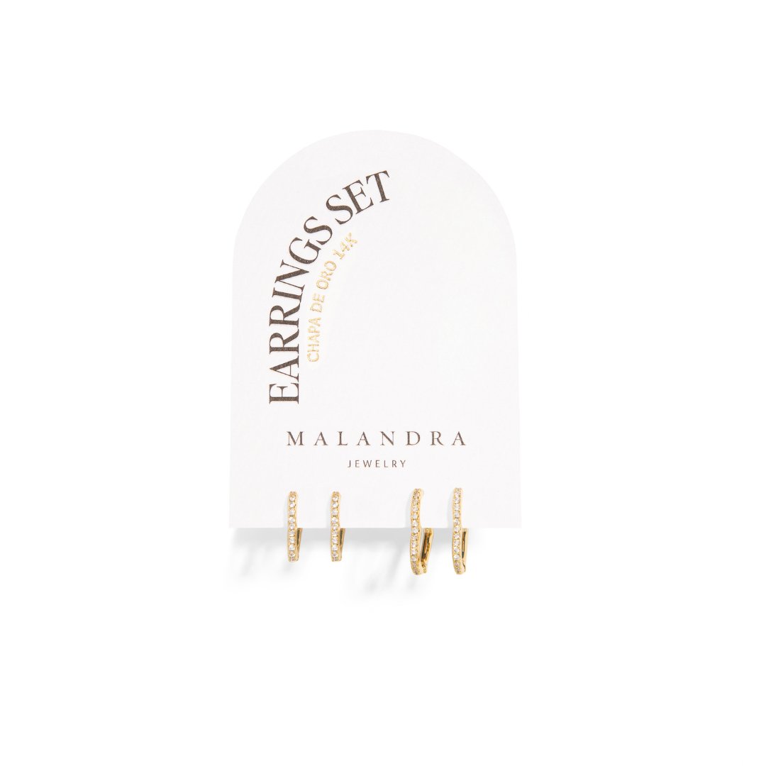 HEART SPARKS EARRINGS SET - ARETES - Malandra Jewelry - AA1416 - D66092