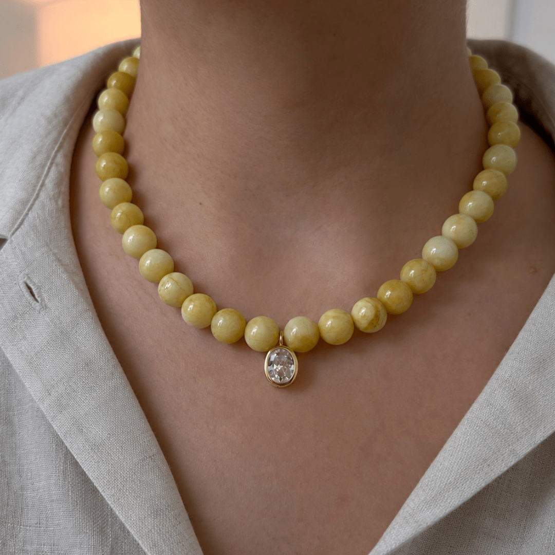 Honey Jade Gaia Necklace - COLLARES - Malandra Jewelry - TC2683