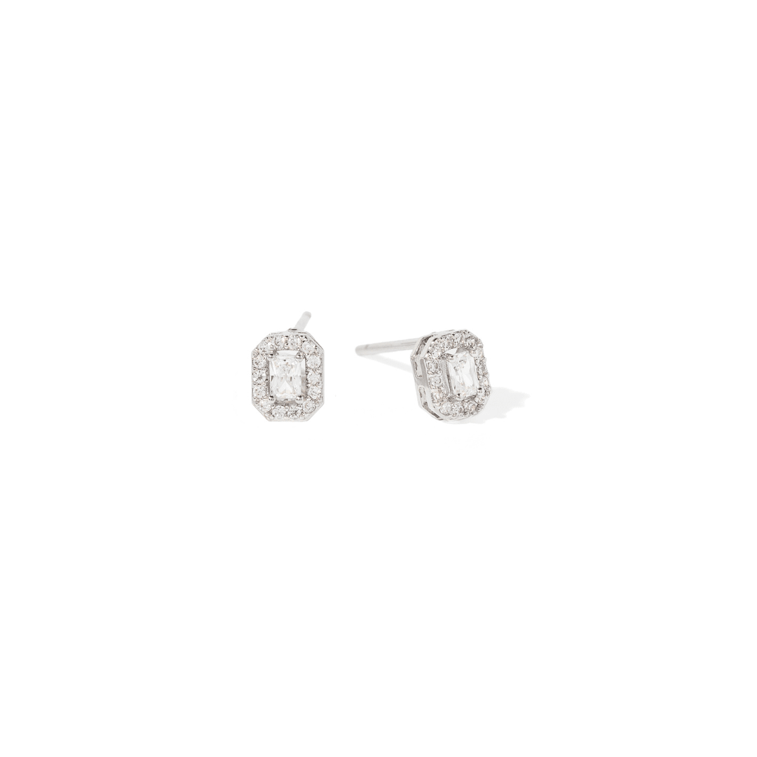 ICED SQUARE EARRINGS - ARETES - Malandra Jewelry - ZWA124.P-QX00878YX/QX00878SY