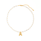 INITIAL PEARL GLOW NECKLACE - COLLARES - Malandra Jewelry - EYHC12.A