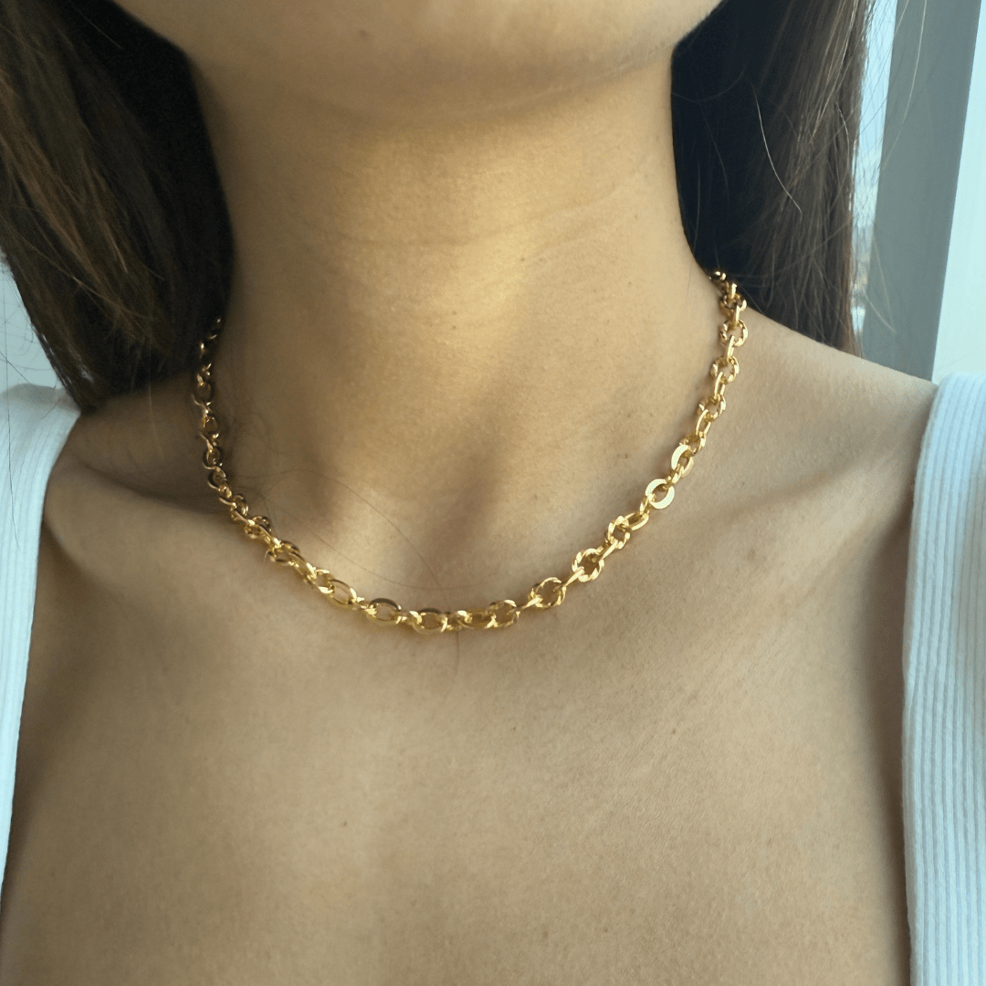 INTERLACE GOLDEN CHAIN - COLLARES - Malandra Jewelry - XRC101 - SINB0206 GD