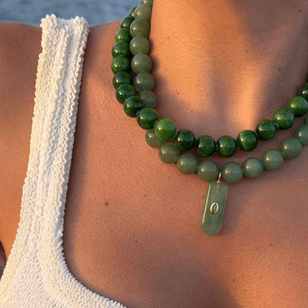 JUNIPER AVENTURINE GAIA NECKLACE - COLLARES - Malandra Jewelry - TC2524