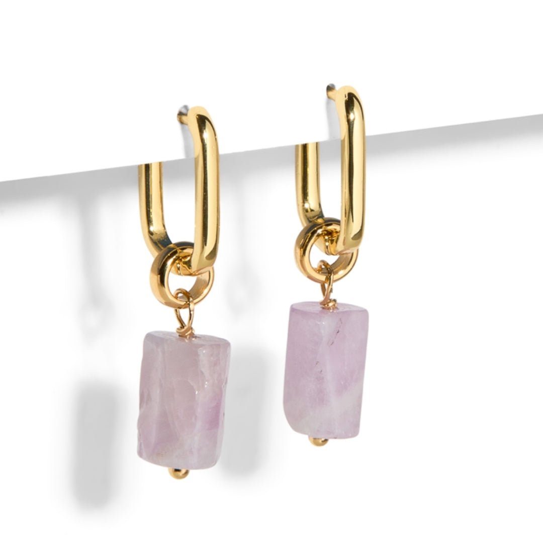 KUNZITE AURA EARRINGS - ARETES - Malandra Jewelry - TA1623