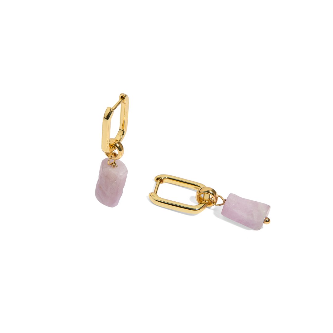 KUNZITE AURA EARRINGS - ARETES - Malandra Jewelry - TA1623