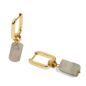 LABRADORITE AURA EARRINGS - ARETES - Malandra Jewelry - TA1625