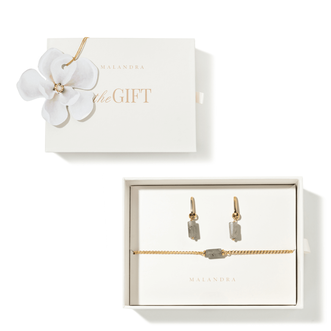 LABRADORITE AURA GIFT SET - SETS DE REGALO - Malandra Jewelry - SET116-TP1615 TA1625