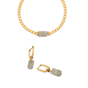 LABRADORITE AURA GIFT SET - SETS DE REGALO - Malandra Jewelry - SET116-TP1615 TA1625