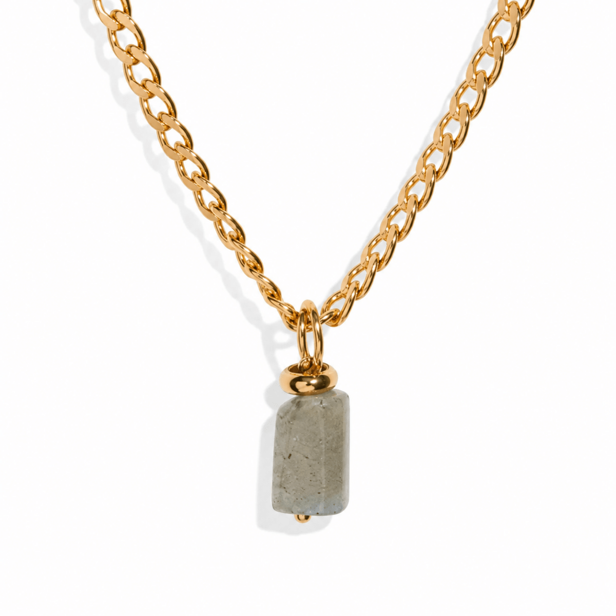 LABRADORITE V AURA NECKLACE - COLLARES - Malandra Jewelry - TC1182