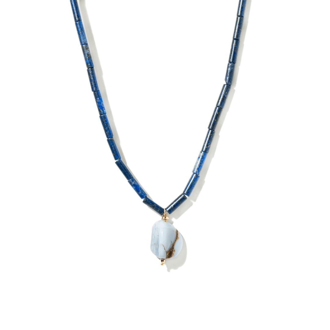 LAPISLÁZULI AGATE TERRA NECKLACE - COLLARES - Malandra Jewelry - TC2072