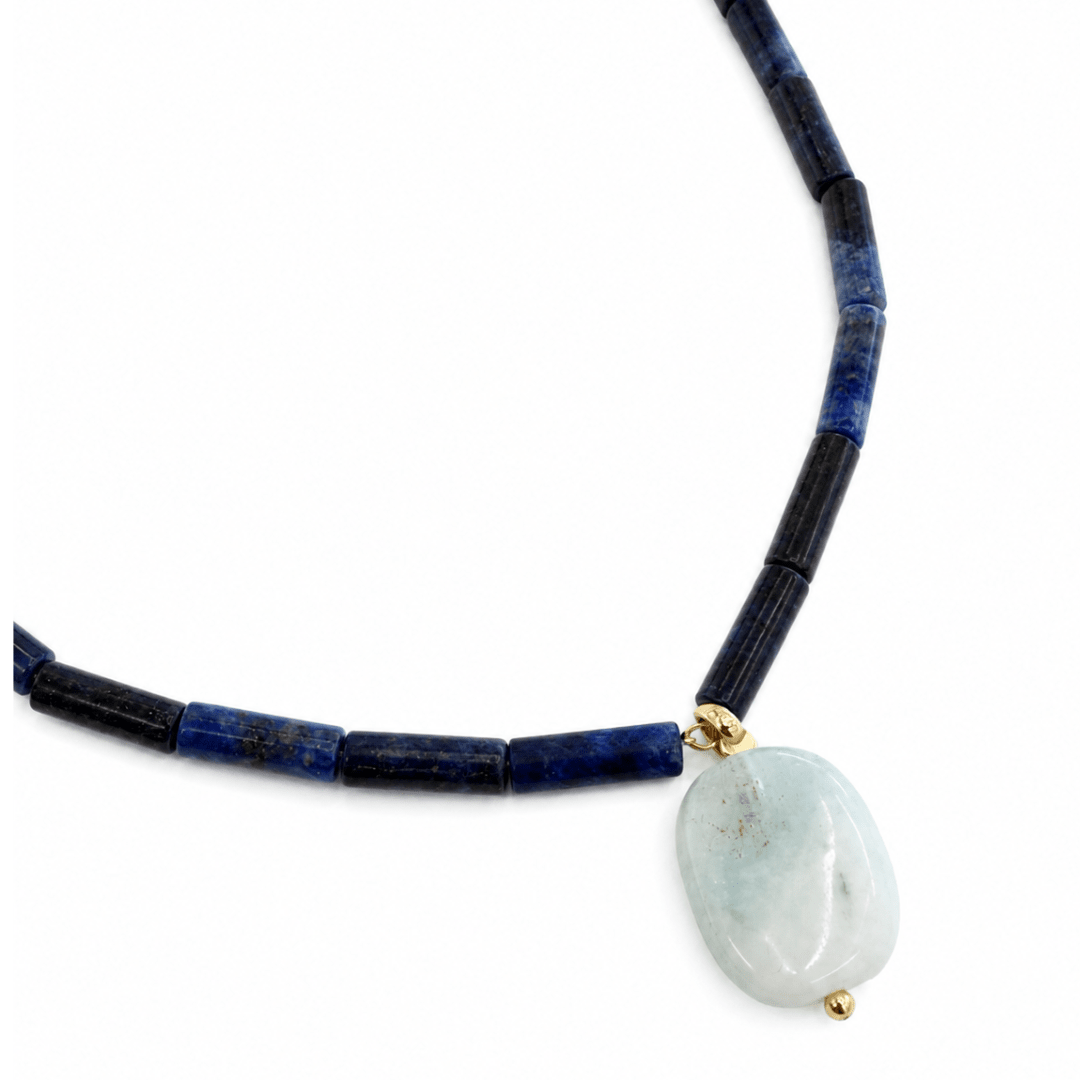 LAPISLÁZULI AGATE TERRA NECKLACE - COLLARES - Malandra Jewelry - TC2072