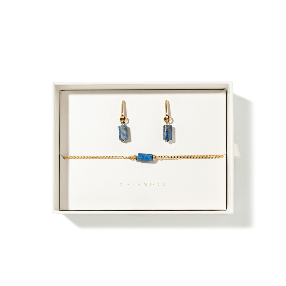 LAPISLAZULI AURA GIFT SET - SETS DE REGALO - Malandra Jewelry - SET115-TP1614 TA1624