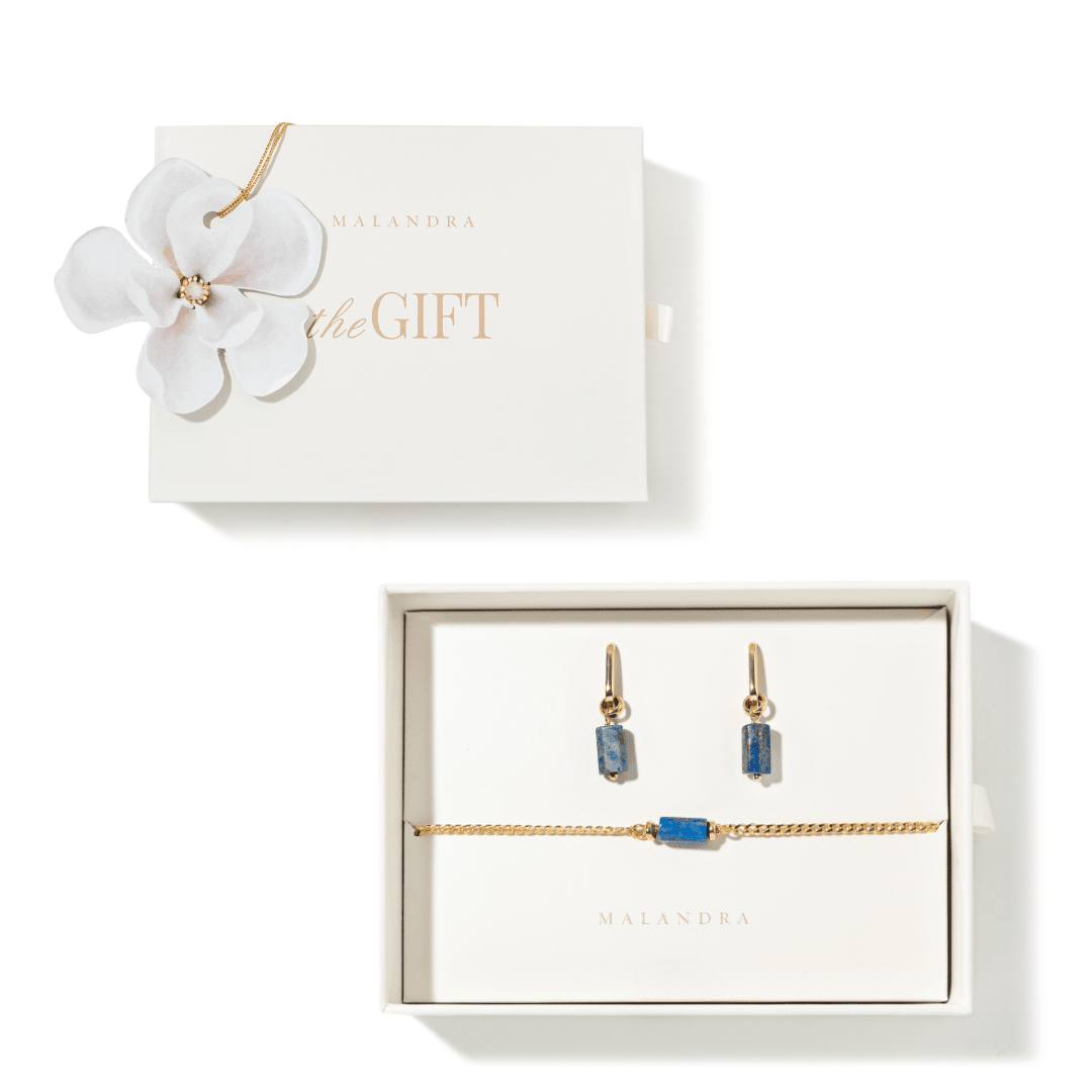 LAPISLAZULI AURA GIFT SET - SETS DE REGALO - Malandra Jewelry - SET115-TP1614 TA1624