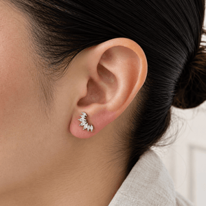 Laurel Crown Silver Piercing - ARETES - Malandra Jewelry - ZTA46.P-EGD2433K
