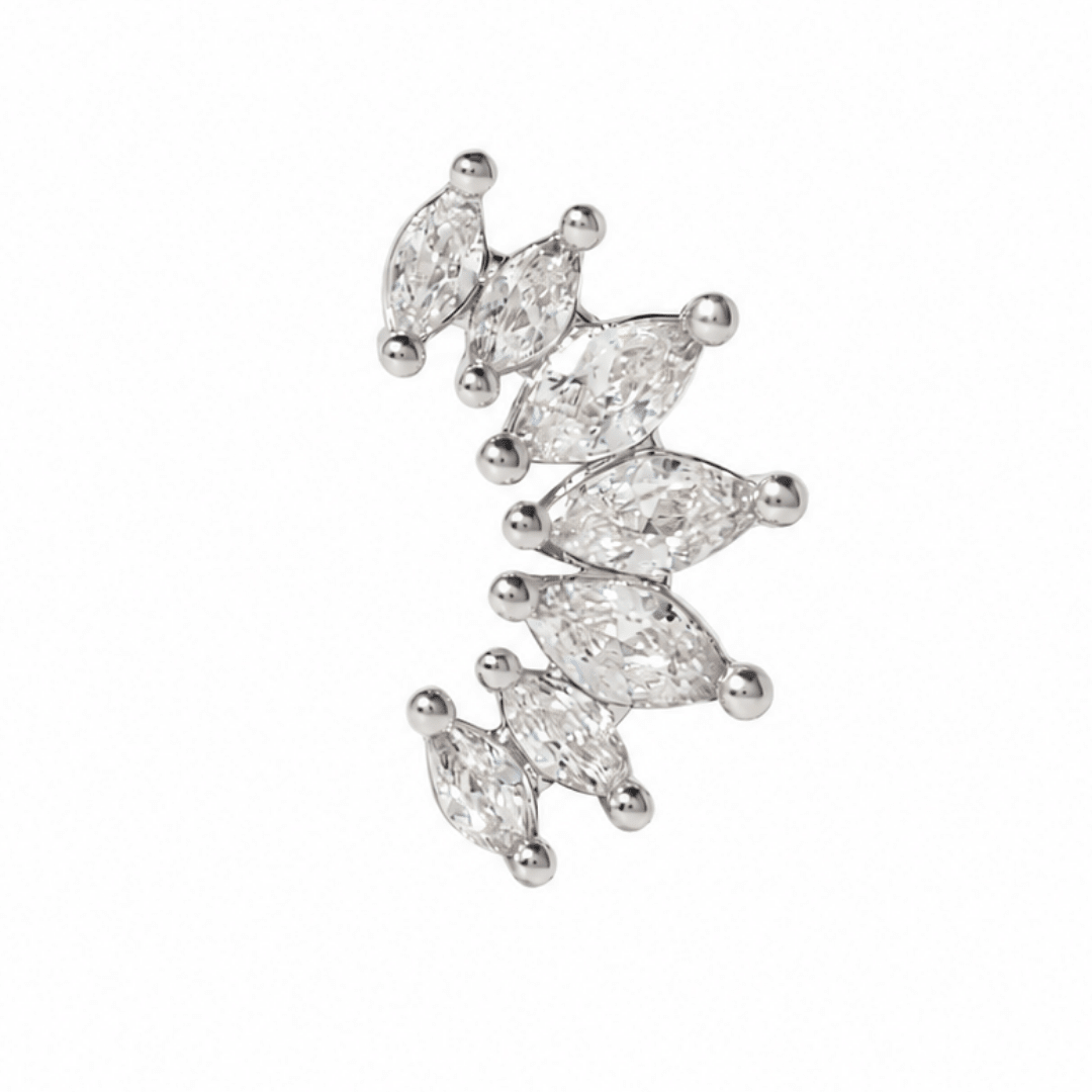 Laurel Crown Silver Piercing - ARETES - Malandra Jewelry - ZTA46.P-EGD2433K