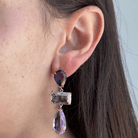 LAVENDER DROP CRYSTAL EARRINGS - ARETES - Malandra Jewelry - ZSA6 - A17697Y