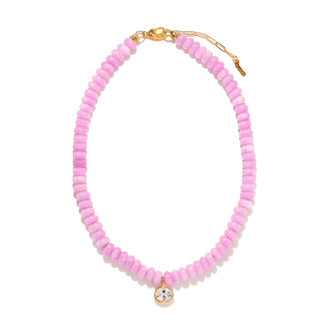 LILAC AGATE GAIA NECKLACE - COLLARES - Malandra Jewelry - TC2481