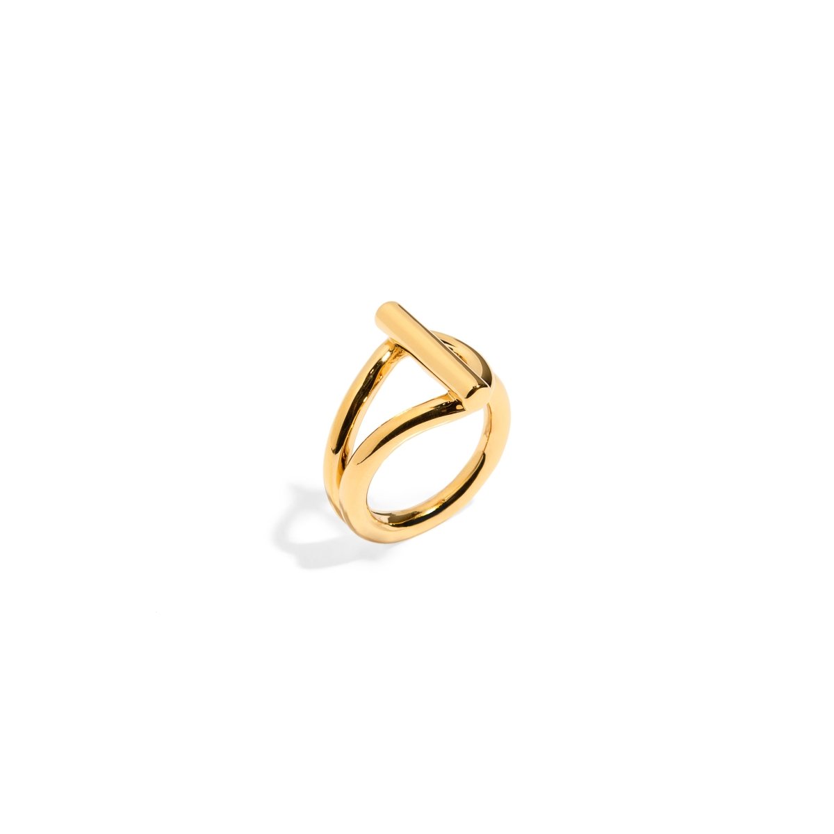 LINKED GOLDEN RING - ANILLOS - Malandra Jewelry - EVFR45.6 - 0890 - 0025A
