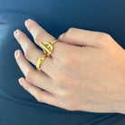 LINKED GOLDEN RING - ANILLOS - Malandra Jewelry - EVFR45.6 - 0890 - 0025A