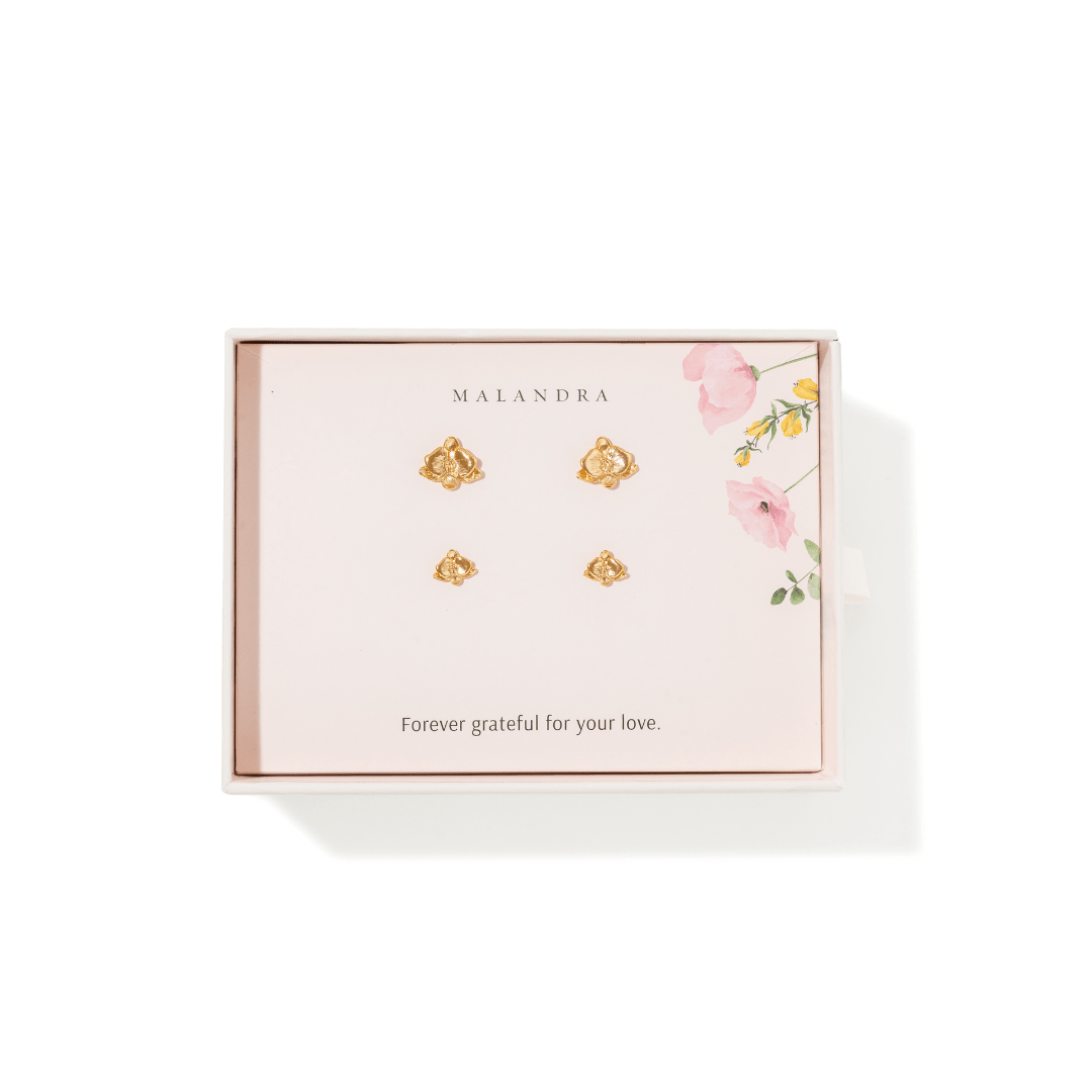 LOVE MOM ORCHID GIFT SET - SETS DE REGALO - Malandra Jewelry - SET213-EYHA184/EYHA185