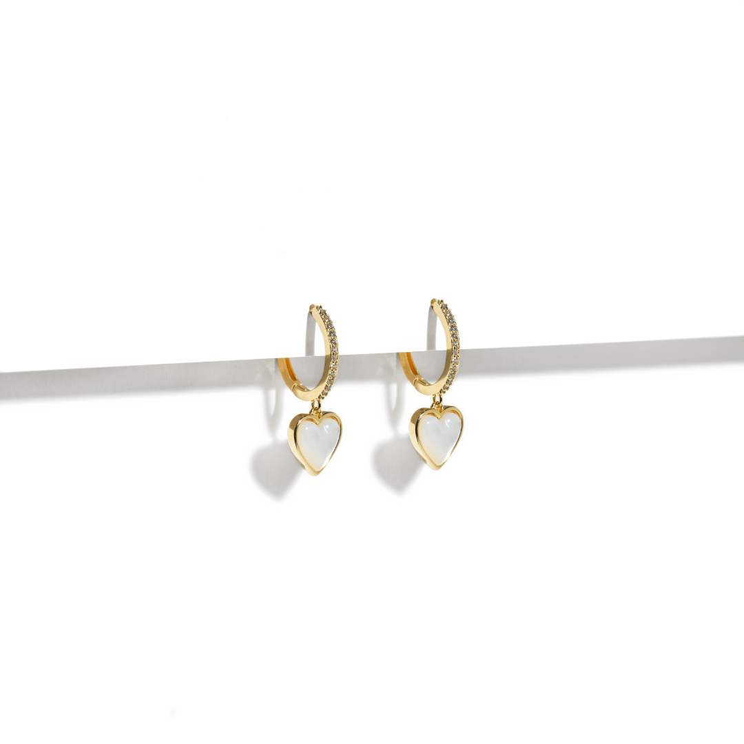 LOVELY HEART HOOPS - ARETES - Malandra Jewelry - ZWA75 - QX03509