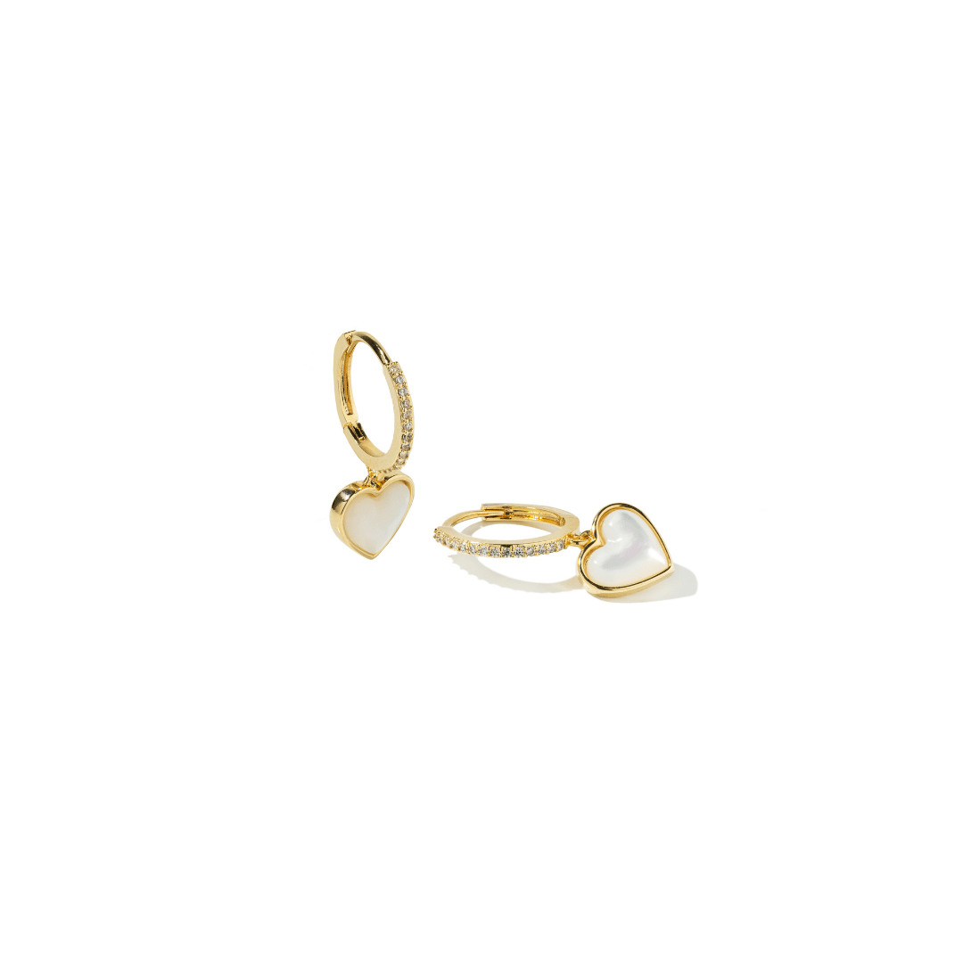 LOVELY HEART HOOPS - ARETES - Malandra Jewelry - ZWA75 - QX03509