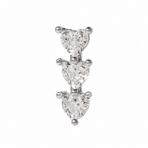 Lovely Hearts Silver Piercing - ARETES - Malandra Jewelry - ZTA43.P-EGD2183K
