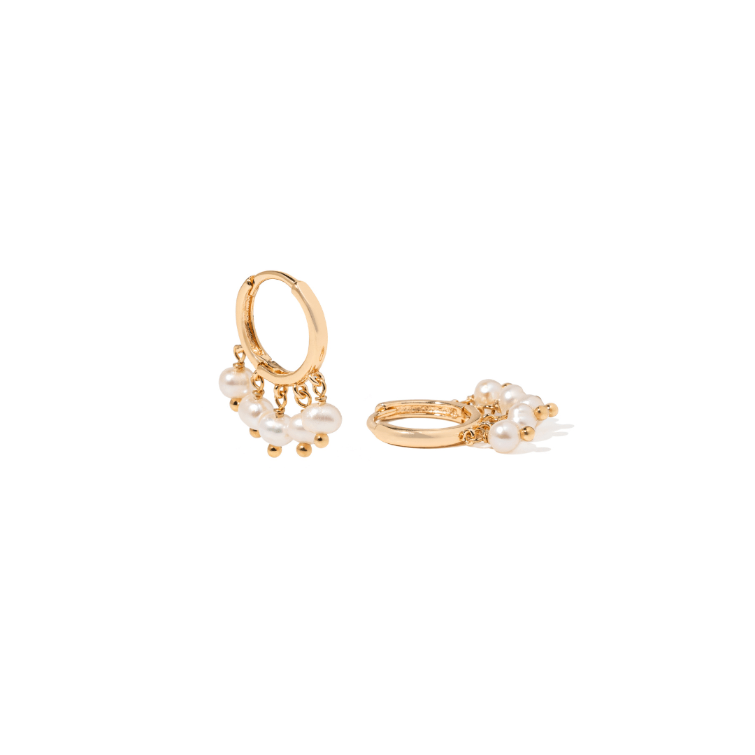 LOVELY PEARL HOOPS - ARETES - Malandra Jewelry - TA2400