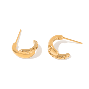 LUCENT CURVE STUDS - ARETES - Malandra Jewelry - VCA296-3144