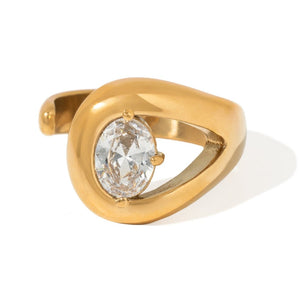 LUCENT GOLD HALO RING - ANILLOS - Malandra Jewelry - EUWR554-JDR0101321