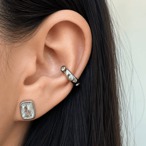 LUMI ICON SILVER EAR CUFF - ARETES - Malandra Jewelry - EUWA245.P-DZJDE202506234NINA-S