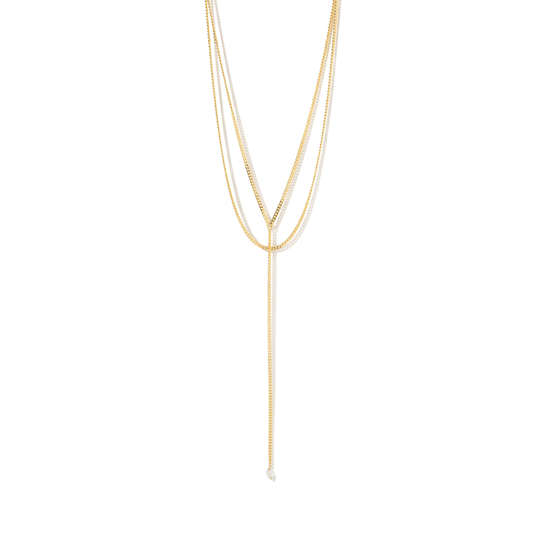 LUMIÈRE GOLD LARIAT NECKLACE - COLLARES - Malandra Jewelry - TC2020