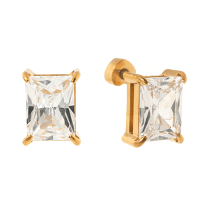 LUMINA BAGUETTE STUDS - ARETES - Malandra Jewelry - EUWA517-JDE0308029-4