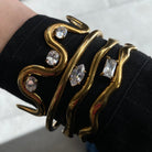 LUMINA BAR GOLD BRACELET - ARETES - Malandra Jewelry - EUWP378-JDB0307039