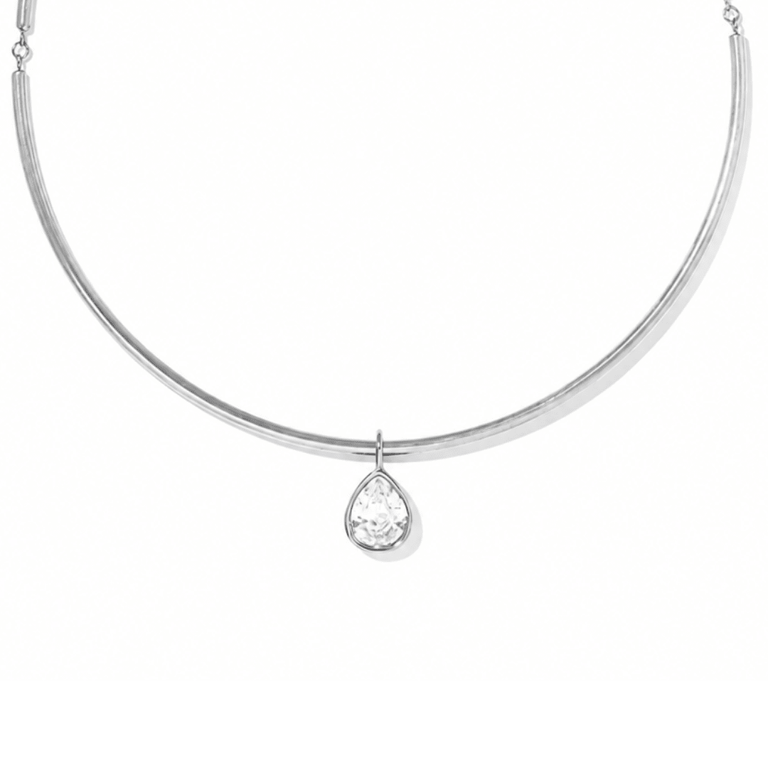 LUMINA DROP SILVER CHOKER - COLLARES - Malandra Jewelry - EUWC391.P-JDN0112242-4