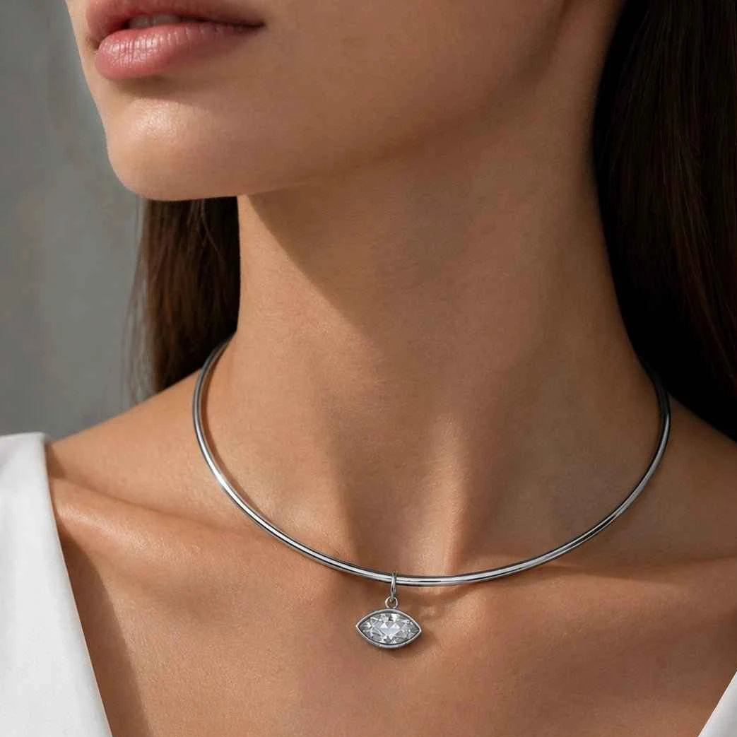 LUMINA MARQUISE SILVER CHOKER